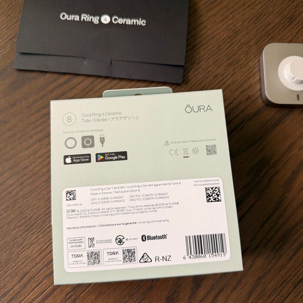 Oura Ring 4 Ceramic Tide Excellent Used Condition Smart Sensing Health Tracker - Picture 6 of 6
